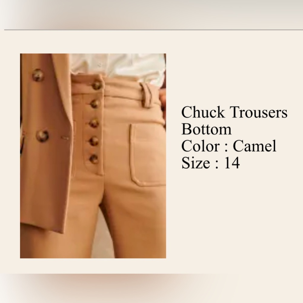 Sezane Chuck Trousers, Camel, 14